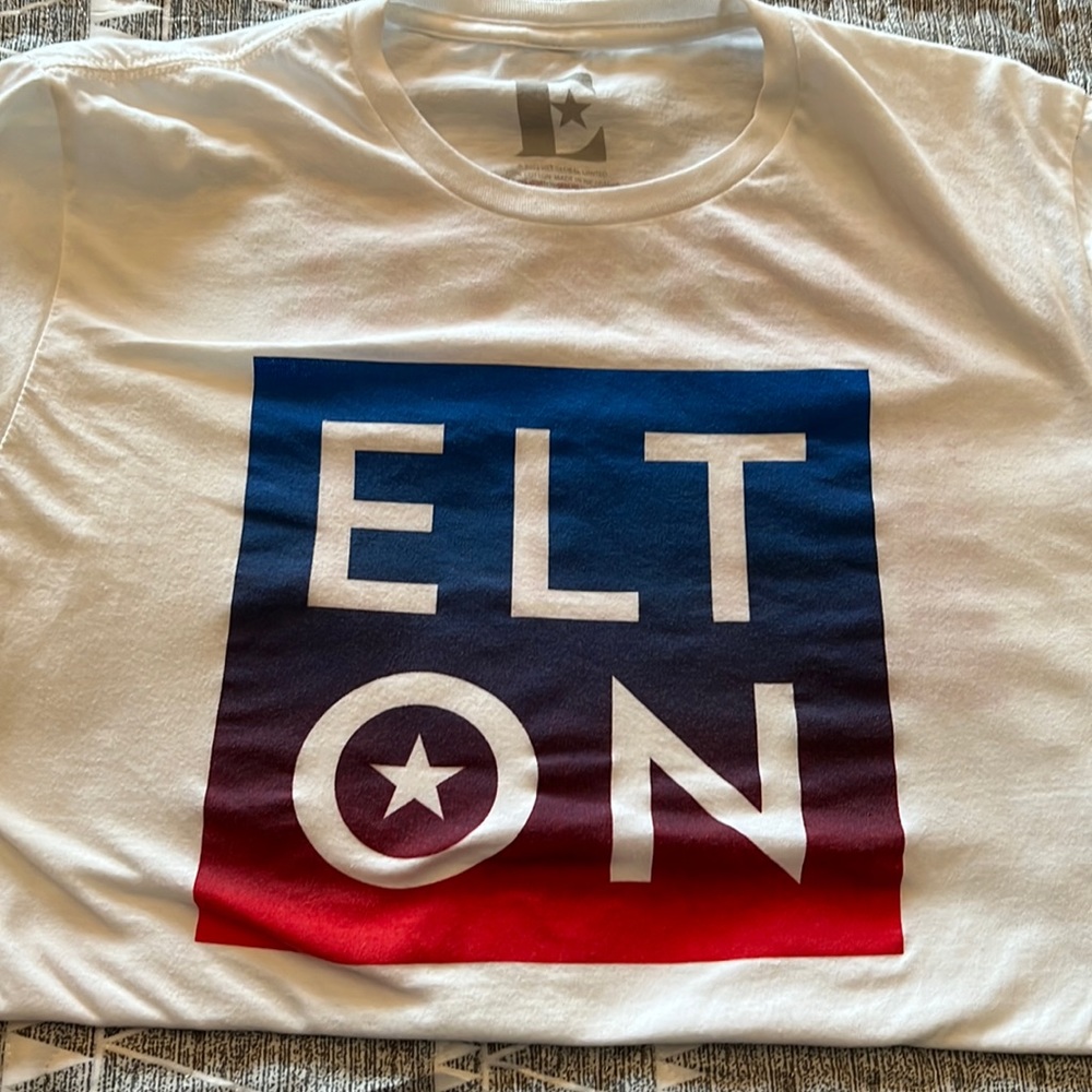 Official elton john farewell tour tee.